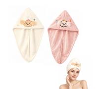 ARYIMYDP Serviette Cheveux Microfibre 2 Pièces, 65x25 Cm, Absorption Rapide, Douce, Pour Femmes Enfants, Séchage Turban à Domicile
