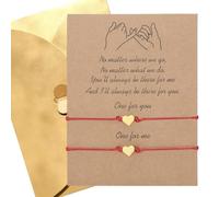 ARYIMYDP Set de 2 Bracelets Cœur en Macramé Élégant, Bijou Symbolique Bonheur & Amour pour Anniversaire, Fête des Amoureux, Noël