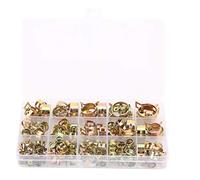 Arythia 115 Pièces Assortiment de Clips à Ressort, Colliers de Serrage pour Tuyaux 6-22 mm, Fixations pour Tuyaux en Zinc Coloré, pour Durite Essence, Air, Eau