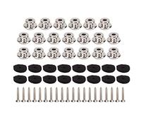 Arythia 20 Pièces Bouton Sangle Guitare, Attache Courroie Guitare Métal Robuste, Fixation Accessoire avec Vis et Rondelles, Pièce de Rechange pour Basse Ukulélé