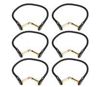Arythia 6 Lot Câbles Pour Pedalboard, 30 cm Patch Cable Jack Guitare Droit Angle, Câble Pédale Effet Blindé PVC, pour Guitare Électrique, Basse, Clavier, Amplificateur (Flat Head Gold)