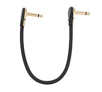 Arythia Câbles Patch pour Pédale d'Effet, 30 cm Jack 6,35 mm Connecteur Coudé, Câble Jack Guitare en Cuivre Sans Oxygène, pour Guitare Électrique et Mixeur