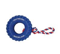 Arythia Jouet à Mâcher Pneu pour Chien en Caoutchouc Résistant aux Mordures Distributeur de Friandises avec Corde Solide, Jouets Indestructibles pour Chiens Moyens et (Blue)