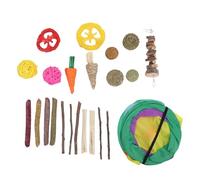 Arythia Kit 23 Pièces Jouet Hamster Et Accessoires pour Lapin, Tunnel Cachette Rongeur, Jouet Cochon d'Inde, Idéal pour Soins des Dents Et Divertissement
