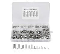 Arythia Kit Assortiment de Vis 250 Pièces, Visserie Inox Hex Socket M2 M3 M4 M5 M6 M8 M10, Boulon Mécanique Haute Résistance pour PC Électronique
