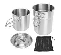 Arythia Kit Popote Camping, Batterie de Cuisine INOX Pliable, Casserole Camping et Tasse, Équipement de Randonnée, Set de Cuisson pour Trekking