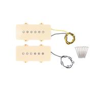 Arythia Set de 2 Micro pour Jazzmaster, Single Coil Alnico 5 pour Guitare Électrique, Pièces de Rechange Guitare, 50 mm Manche 52 mm Chevalet, Son Clair