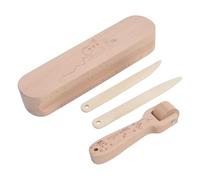 Arythia Set de 4 Accessoires Couture, Clapper Couture en Bois de Hêtre pour Presse, Roulette de Couture et Retourneur de Pointes, Outil pour Quilting