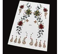 ARYU 2 Feuilles D'Autocollants De Tatouage ImperméAbles Et Durables Pour FêTe De Mariage, Fleurs ColoréEs Festives 001