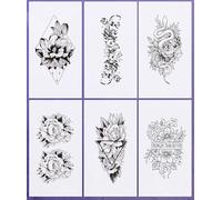 ARYU 3 Herbe Fleur Bras Jus Tatouage Autocollants DéGradé Non RéFléChissant Semi-Permanent MâLe Fleur Bras Femme ImperméAble Tatouage Autocollants