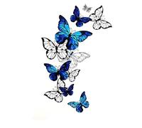 ARYU 3 pièces Flower Arm Tattoo Stickers Waterproof And Long Lasting Flower Butterfly Half Arm Tattoo Stickers 208 * 148mm W-1093