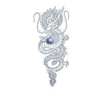 ARYU 3PièCes Autocollants De Tatouage à Base De Plantes Pour Femmes, Tatouage De Dragon ImperméAble Et Durable Qui Ne Peut Pas êTre Lavé, Pour Hommes, Semi-Permanent 12×19cm