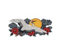 ARYU 4 Colorful Arm Ring Tattoo Stickers Good Luck Koi Crane Small Flower Arm Waterproof Anti-Sweat Stickers De Simulation Super RéAliste