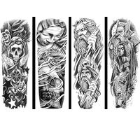 ARYU 4 PièCes Autocollants De Tatouage Bras Complet Bras Complet Grande Image Autocollants De Tatouage Bras De Fleur Autocollants De Tatouage R-52