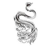 ARYU 4 PièCes Chinese Dragon Juice Herbal Tattoo Patch RéSistant à L’Eau Longue DuréE Bras Ne Peut Pas Laver Hors Non-RéFléChissant Hommes Et Femmes Semi-Permanent