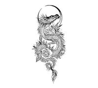 ARYU 4 PièCes Chinese Dragon Juice Herbal Tattoo Patch RéSistant à L’Eau Longue DuréE Bras Ne Peut Pas Laver Hors Non-RéFléChissant Hommes Et Femmes Semi-Permanent