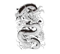 ARYU 4 PièCes Chinese Dragon Juice Herbal Tattoo Patch RéSistant à L’Eau Longue DuréE Bras Ne Peut Pas Laver Hors Non-RéFléChissant Hommes Et Femmes Semi-Permanent