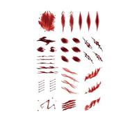 ARYU 4 Stickers De Tatouage Temporaires RepréSentant Des Cicatrices, Sutures Et Fausses Plaies Pour Un Maquillage De Visage D’Halloween RéAliste