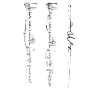 ARYU 5 PièCes Manuscrites Anglais Versets Tatouage à Base De Plantes Autocollant Tatouage ImperméAble Longue DuréE Clavicule FéMinine Bas De L'Abdomen Poitrine 11 × 18 Cm