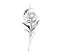 ARYU 5PièCes Autocollants De Tatouage à Base De Plantes De Fleurs Autocollants ImperméAbles Semi-Permanents Non RéFléChissants Pour Femmes De Longue DuréE Qui Ne Peuvent Pas êTre LavéS 16 × 10 Cm