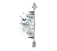ARYU 6 Feuilles D'Autocollants De Tatouage à Base De Plantes Pour Brassard De Lune De Montagne Kt-402 12 × 19 Cm