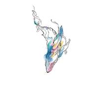 ARYU 6 PièCes Autocollants De Tatouage De Couleur Baleine Dessin Animé Hommes Et Femmes ImperméAble Petite Image Clavicule Autocollants De Tatouage 6 * 10.5 Cm B-08