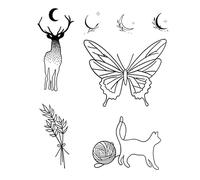 ARYU Autocollant De Jus De Tatouage à Base De Plantes, 5 PièCes, Petite Image D'éLan Femelle, ImperméAble, Longue DuréE, Clavicule, Poitrine, Papillon, Non RéFléChissant, 11 × 18cm