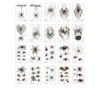 ARYU Autocollant De Tatouage D'AraignéE D'Halloween, 20 PièCes, ImperméAble à La Sueur, Horreur FoncéE 3d, Toile D'AraignéE, Tatouage D'Halloween
