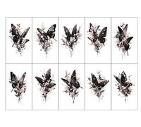 ARYU Autocollant De Tatouage De Couleur, 1 Ensemble De 10 PièCes, ImperméAble, Longue DuréE, FéE Papillon, Cool, Simulation De Clavicule, 120x68mm