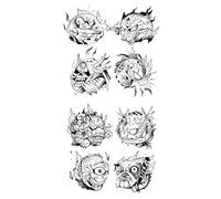 ARYU Autocollant De Tatouage De CrâNe De Mort De DéMon, 3 PièCes, ImperméAble, Longue DuréE, à Base De Plantes, Jus Sur Le Dos De La Main, Non RéFléChissant