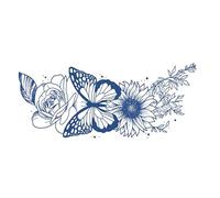 ARYU Autocollant De Tatouage De Fleur à Base De Plantes, 3 PièCes, Anneau De Jambe De Papillon, Fleur De Bas Du Ventre, Taille FéMinine, Semi-Permanent, 12 × 19cm