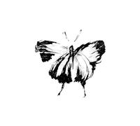 ARYU Autocollant De Tatouage Non RéFléChissant, Ligne D'Encre Papillon Pour Femmes, Bras, Poitrine, Dos, Main, Jus De Plantes, 100x100mm, 4 PièCes