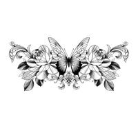ARYU Autocollants De Tatouage De Fleur D'Arc, 3 PièCes, Semi-Permanent, ImperméAble, Longue DuréE, Pour Poitrine, Clavicule, Couverture De Corsage, 16 × 28cm