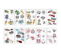 ARYU Autocollants De Tatouage De Football Qui Brillent Dans Le Noir, 10 PièCes, Autocollants Temporaires ImperméAbles Pour Le Visage Du Fan Club De La Coupe Du Monde EuropéEnne