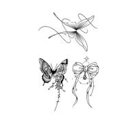 ARYU Autocollants De Tatouage Papillon à Base De Plantes, 4 PièCes, Autocollants ImperméAbles Et Durables Pour Femmes, 11 × 18cm