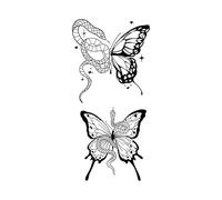 ARYU Autocollants De Tatouage Papillon à Base De Plantes Pour Filles, 4 PièCes, Ne Peuvent Pas êTre LavéS, Clavicule Semi-Permanente, 11 × 18cm