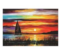 ARYU Puzzle en bois de 1000 pièces avec voilier, cadeau pour adultes, convient aux adultes à partir de 14 ans, 1 jeu, 1 puzzle, 75 x 50 cm, pour hommes et femmes, jeu de réflexion