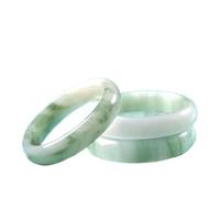 ARZARF Bracelet jonc en jade naturel pour femme, bracelet en jade de Birmanie avec fleur flottante naturelle, 58-60mm, Agate