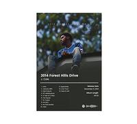 ARZARF J. Cole Poster 2014 Forest Hills Drive Tracklist Album Poster sur toile Décoration murale pour salon et chambre à coucher Style sans cadre 30 x 45 cm