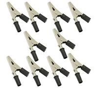 AЕRZETIX - C66060 - Lot de 10 Pinces/fiches crocodiles pour fiche banane - couleur: noir (négatif) - multimètre voiture dépannage assistance batterie auto-moto véhicule sonde câble