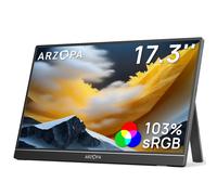 ARZOPA A1M Moniteur portable 17,3 pouces, grand écran portable avec affichage IPS HDR Full HD et pied, parfait comme second écran USB-C et HDMI pour ordinateur portable, PC, smartphone, PS5, Xbox