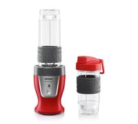 Arzum Personal Blender Smoothie Maker 500W, bouteilles de 570ml & 400ml sans BPA, lames en acier inoxydable, anneau en silicone antidérapant, commande à un bouton, rouge