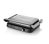 Arzum Tostçu Delux Grill, Presse à Panini et Sandwichmaker, Plaque en Fonte Amovible Antiadhésive en Granit Réversible, Grille Saine, Acier Inoxydable