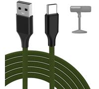 Arzweyk Câble de microphone USB C vers USB A compatible avec Shure MV6/MV7+, Elgato Wave 3, Wave Neo, Rode NT-USB Mini/PodMic USB, cordon en nylon tressé pour mini microphone Razer Seiren V3, 2 m