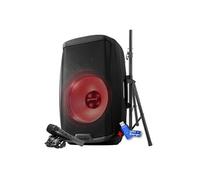 AS-2115BT-LT-PK, Enceinte sono Boomer 15", à LED - 2000W, USB SD Bluetooth TWS FM, pied, + Clé USB 32G