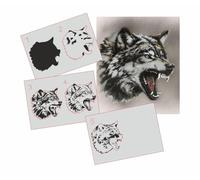 AS-365 Wolf Step by Step Pochoir pour acrylique, aérographe, aérographe, vernis et peinture murale Taille S