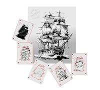 AS-397 Bateau, bateau pirate, pochoir Step by Step pour acrylique, aérographe, spray, laque et peinture murale