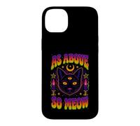 As Above So Meow Chat Noir Troisième Œil Occulte Coque pour iPhone 14 Plus