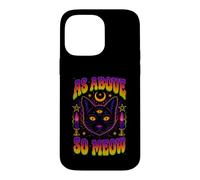 As Above So Meow Chat Noir Troisième Œil Occulte Coque pour iPhone 14 Pro Max