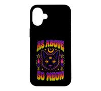 As Above So Meow Chat Noir Troisième Œil Occulte Coque pour iPhone 16 Plus